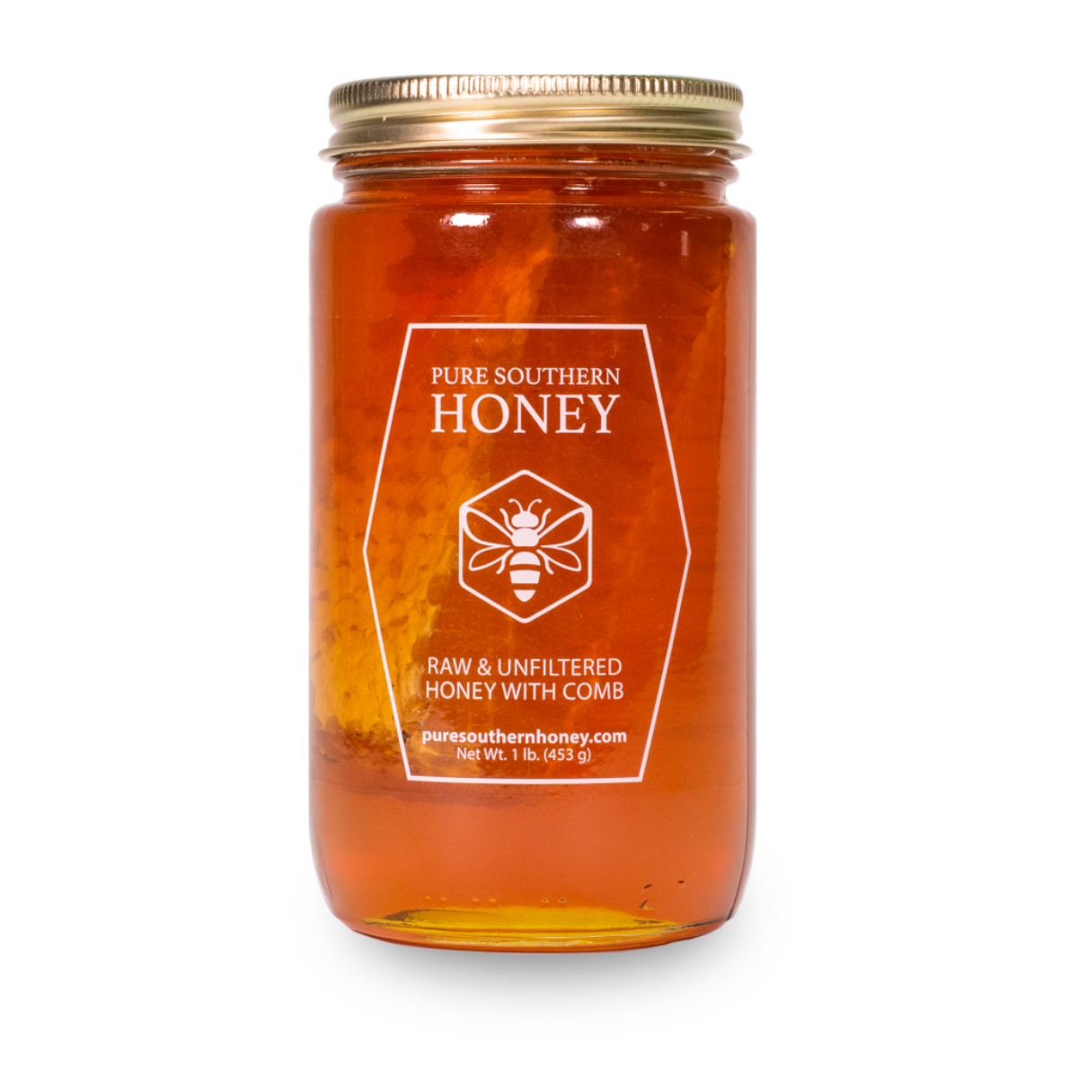 RAW HONEY WITH HONEYCOMB, OLIVE AND BASKET, PURE SOUTHERN HONEY