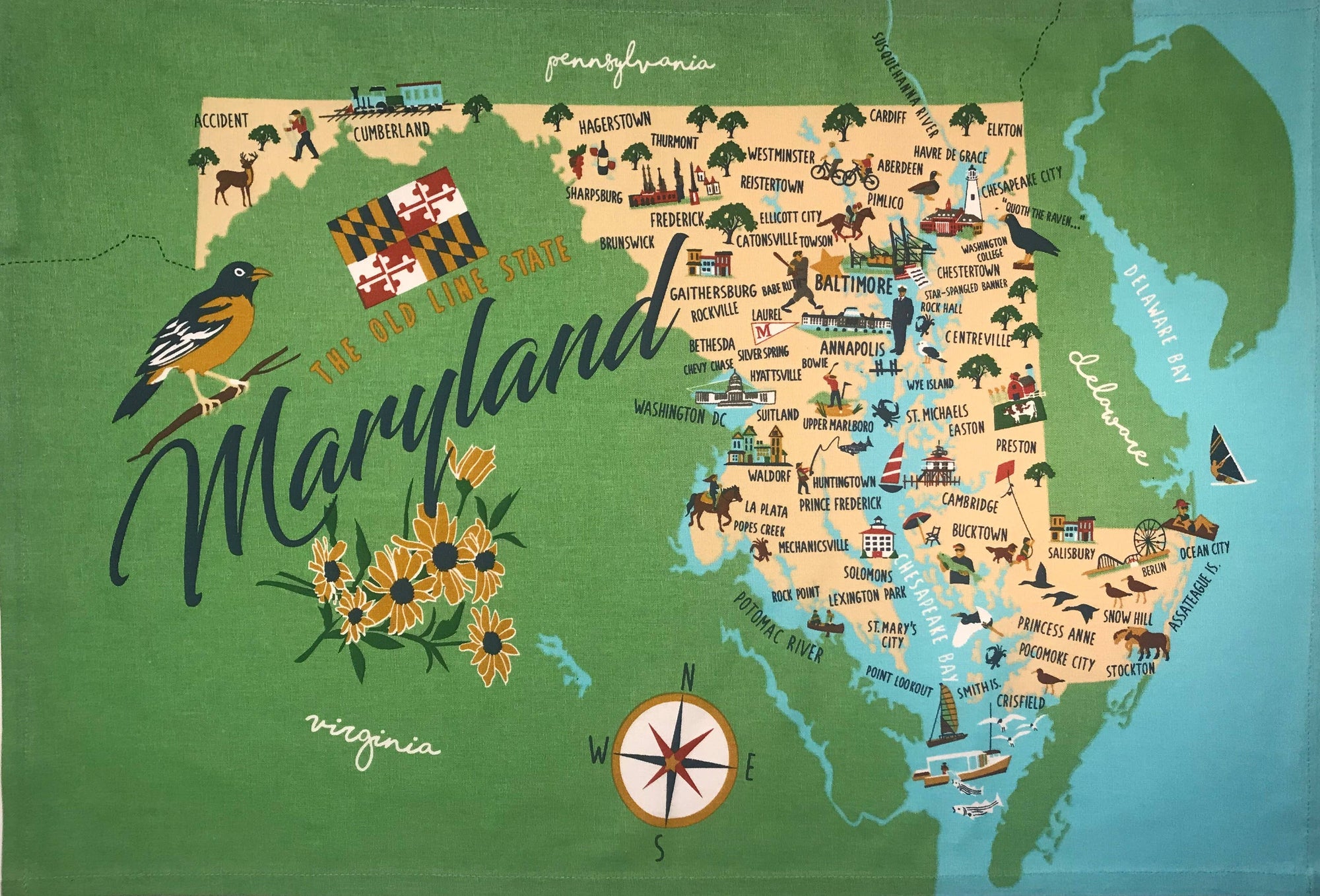 Maryland Tea Towel- A great hostess gift