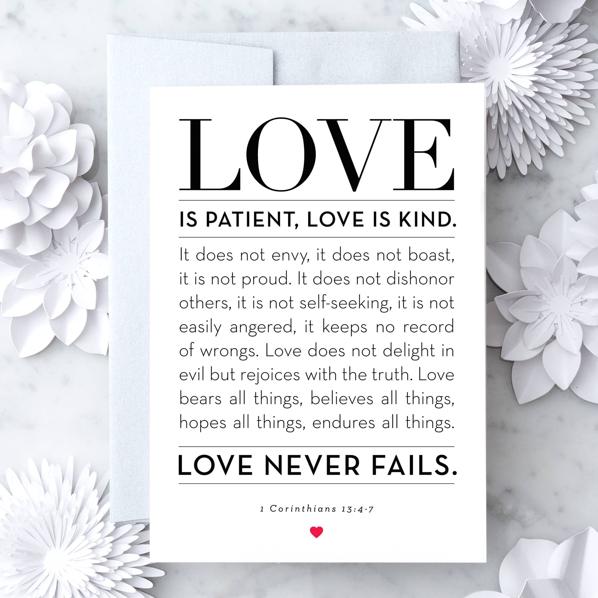 I Corinthians 13: 4-7 Wedding Card