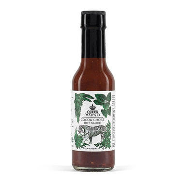 cocoa ghost hot sauce, olive and basket, queen majesty