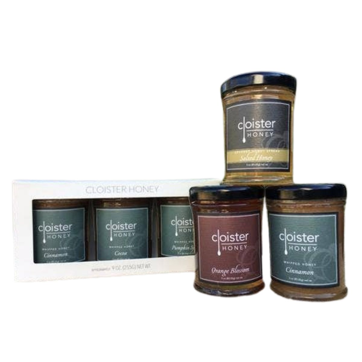 Trio of Honey, Salted Honey, Bourbon, and Cinnamon