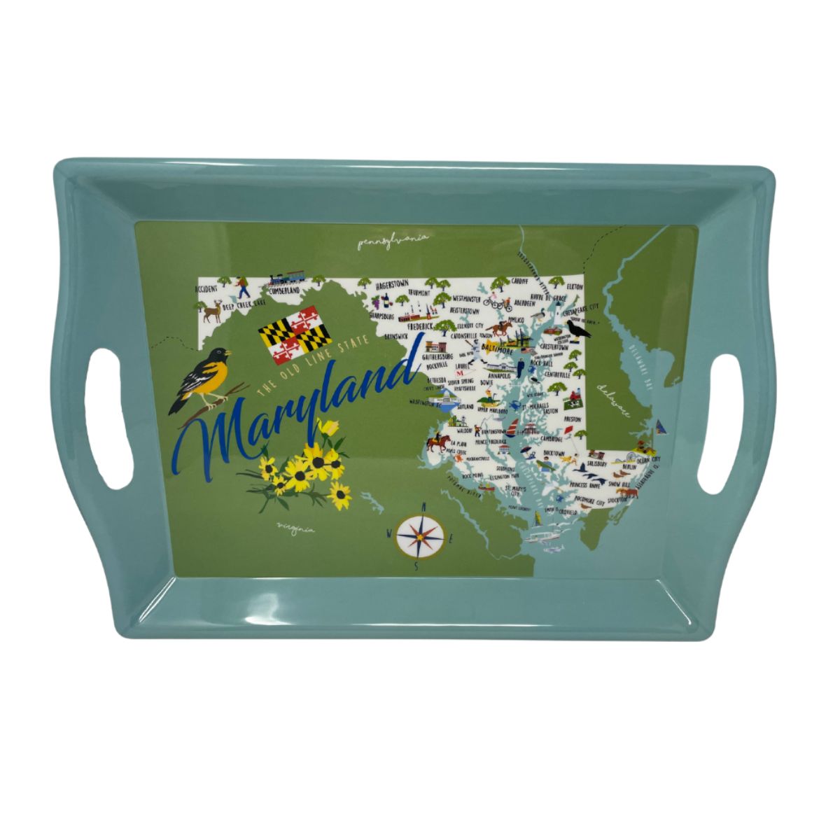 maryland themed butlers tray