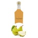 Bottle of Pear White Balsamic Vinegar with icon showing two green pears next to one pear sliced in half.