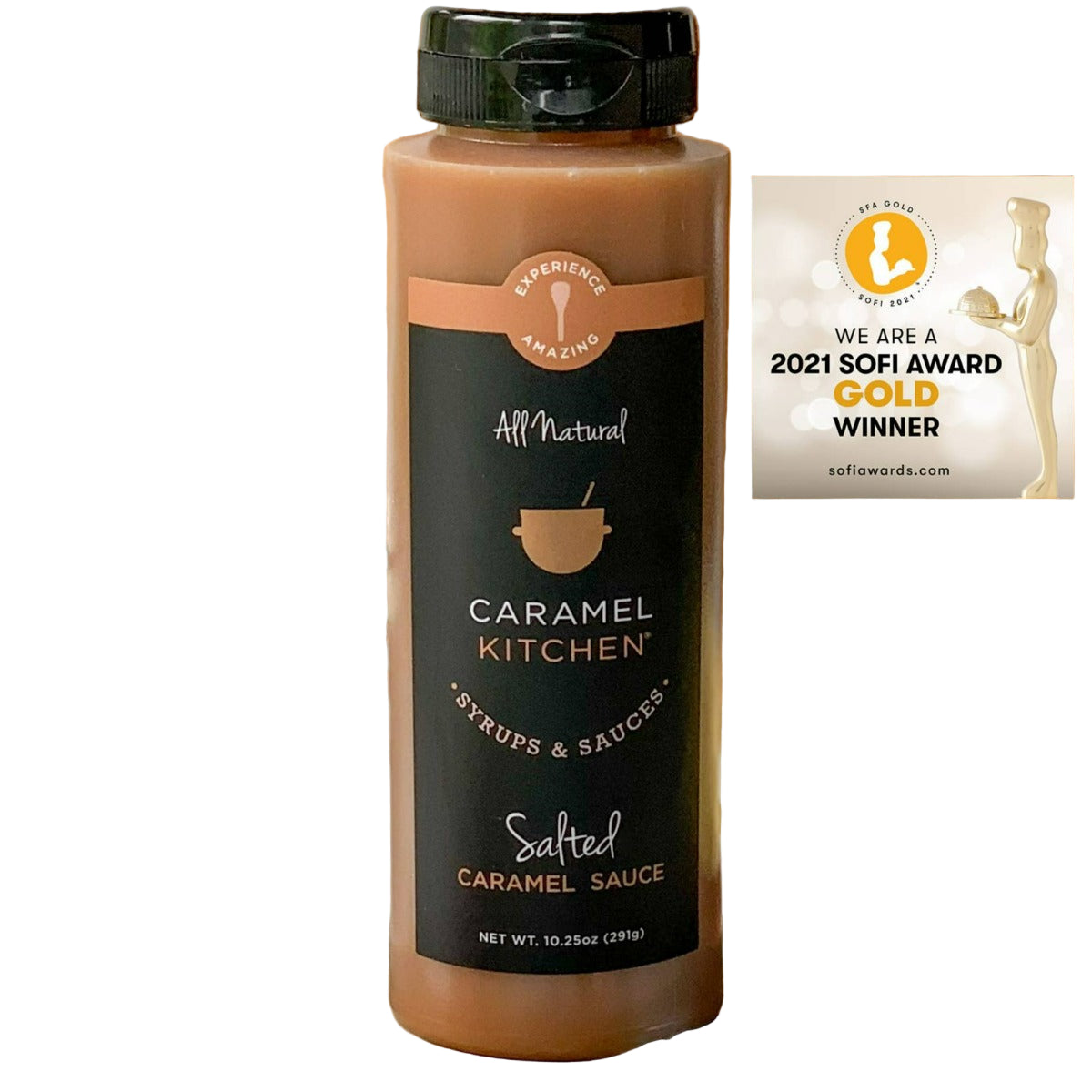 Salted Caramel Sauce, award winning, olive & basket