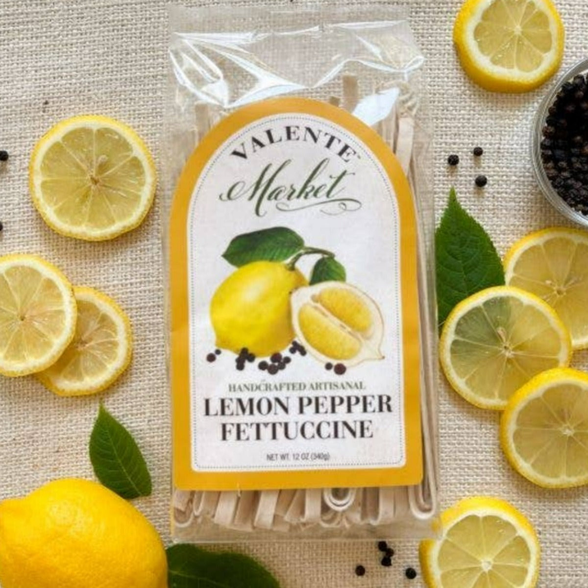 lemon pepper fettuccine, valente pasta