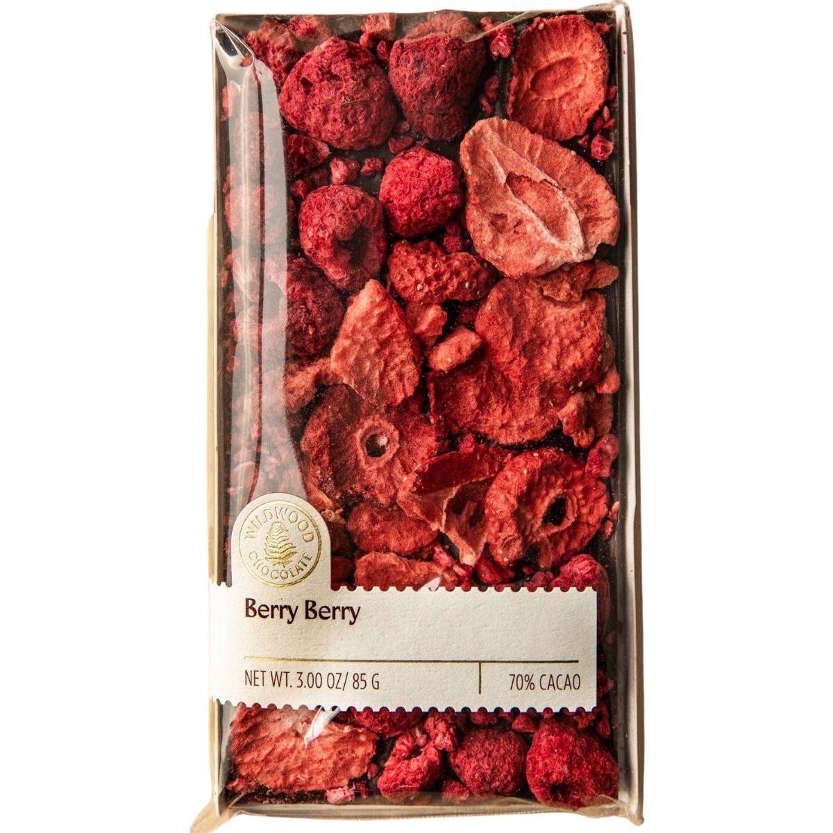 Berry Berry Chocolate Bar covered in strawberrries. 