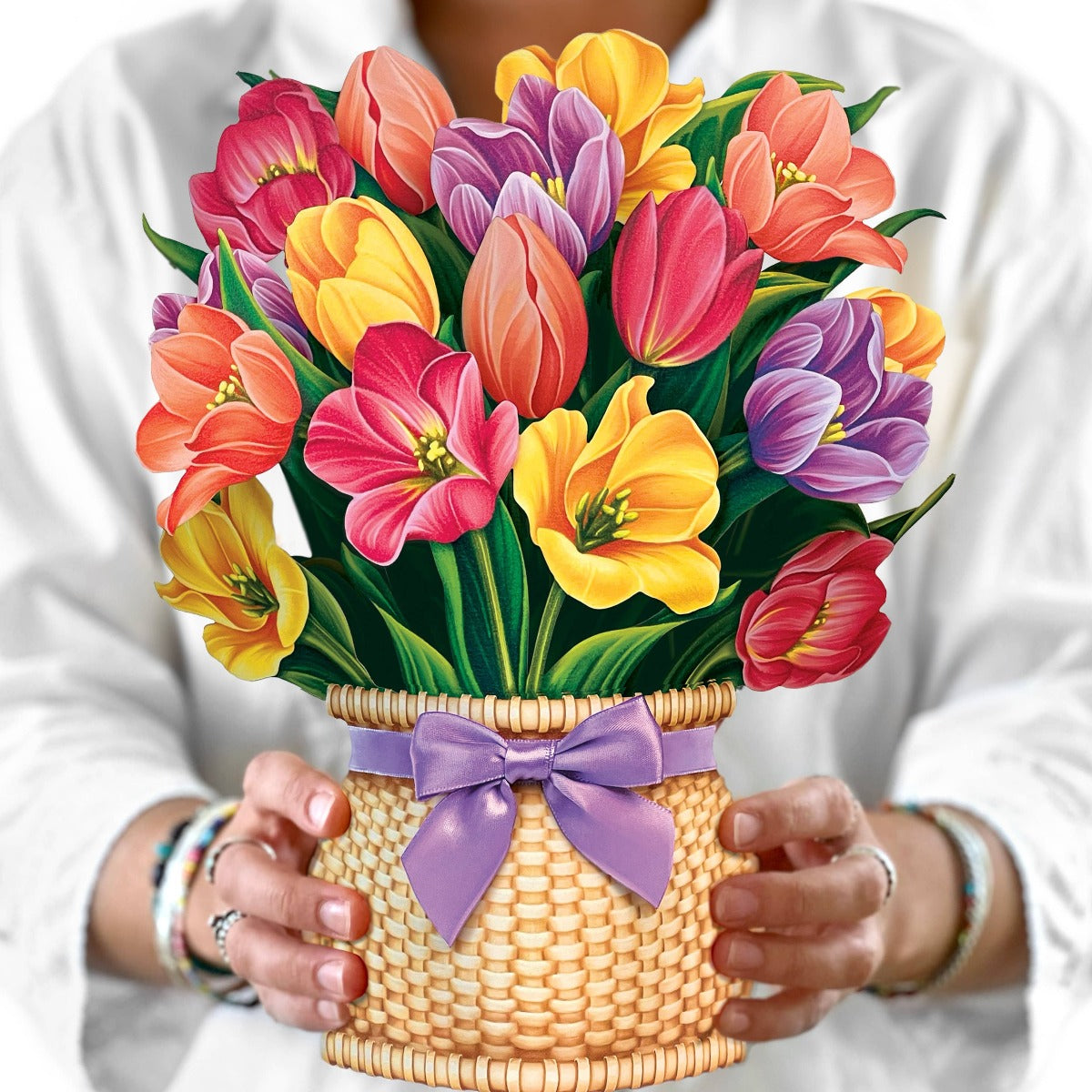 Festive Tulips Pop-up Greeting Card- A perfect gift Media 1 of 2