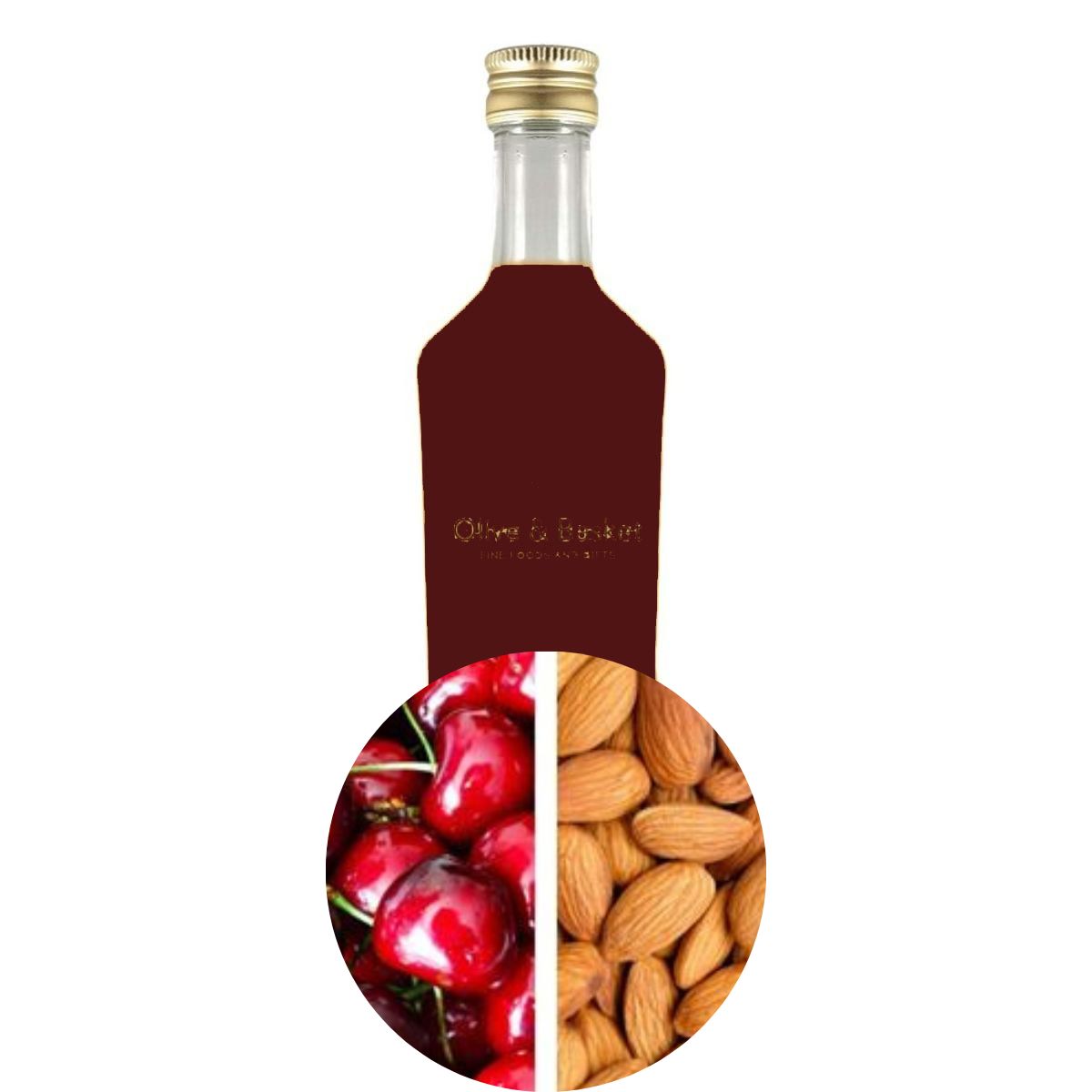 cherry almond vinegar, olive and basket, limited time, perfect for desserts, mocktails, grilled meats