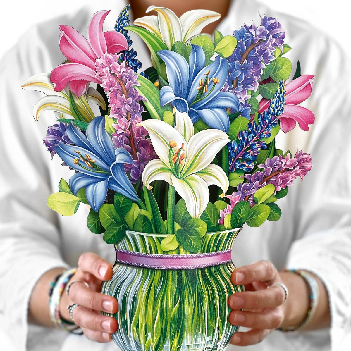 Lilies & Lupines Pop-up Greeting Card- A perfect gift Media 1 of 2