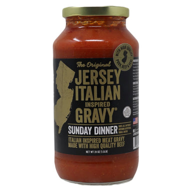 Jersey Italian Gravy Sunday Dinner (Pasta Dinner) - Italian Inspired Meat Gravy, olive and basket