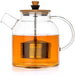Large Glass Teapot Kettle 47oz w/ Infuser - Stove-Top Safe
